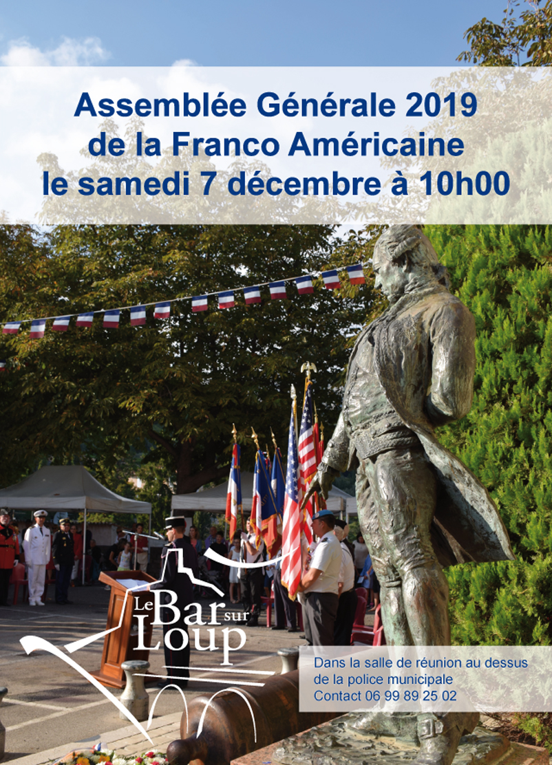 Assemblée Générale de la Franco Américaine le samedi 7 décembre à 10h00