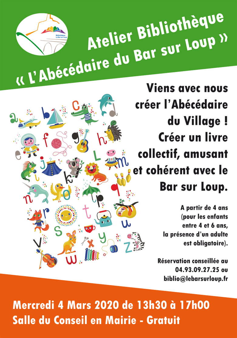 Atelier Bibliothèque ＂L'Abécédaire du Bar sur Loup＂