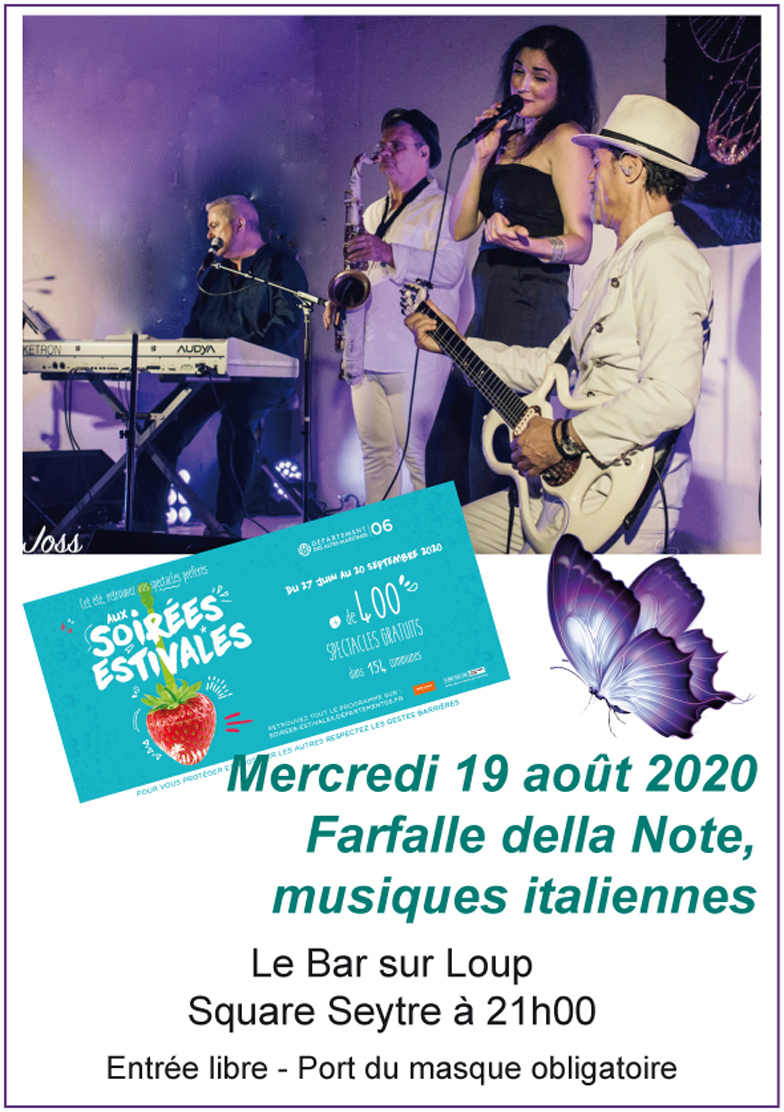 Mercredi 19 Août 2020 : Concert Farfalle della Note
