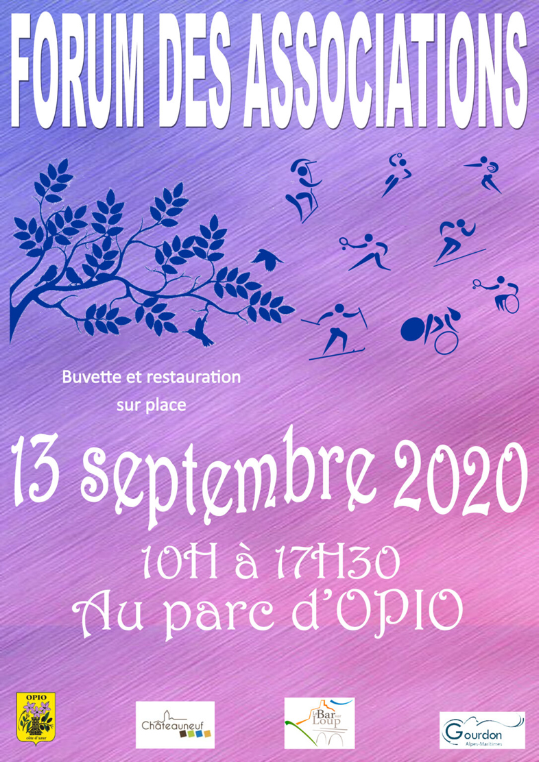 Dimanche 13 Septembre 2020 : Forum des Associations à Opio