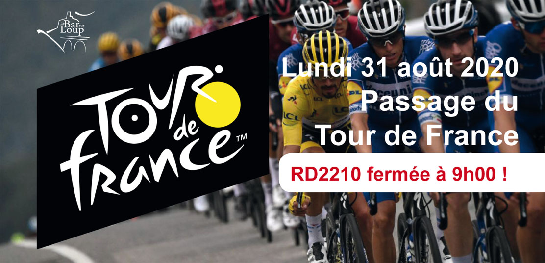 FERMETURE DE LA RD2210 à 9h00 lundi 31 Août 2020 pour le passage du Tour de France