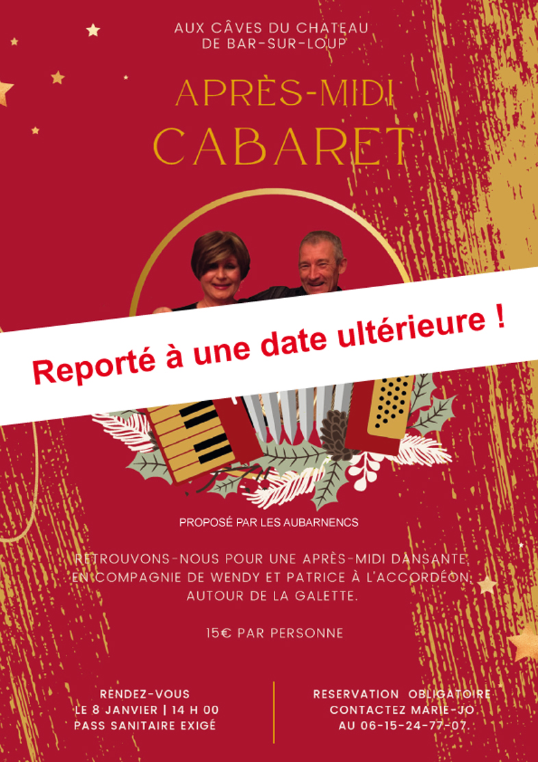 Après-midi Cabaret, samedi 8 janvier 2022