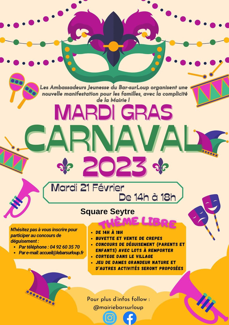 Carnaval, mardi 21 février 2023 !