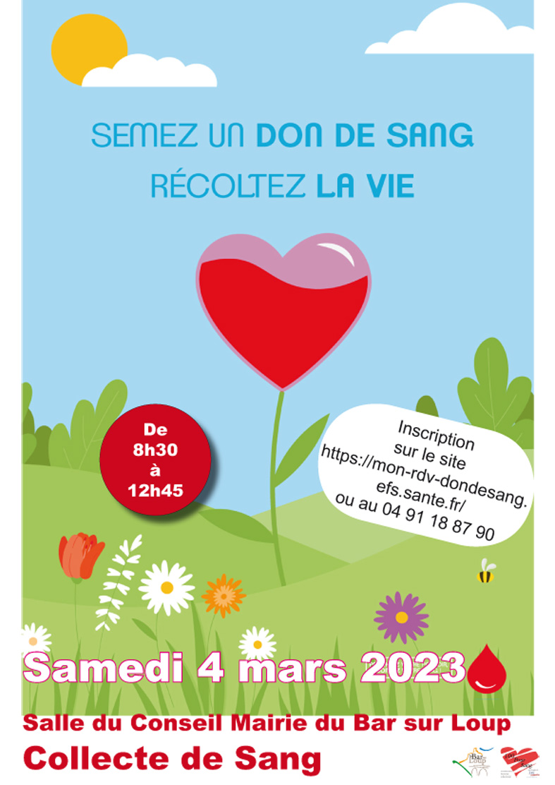 Don du Sang, samedi 4 mars 2023