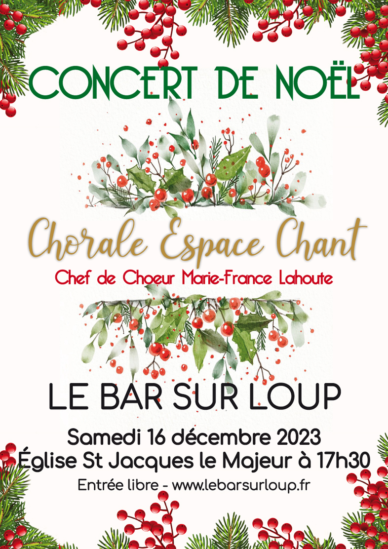 Concert de Noël, samedi 16 décembre 2023